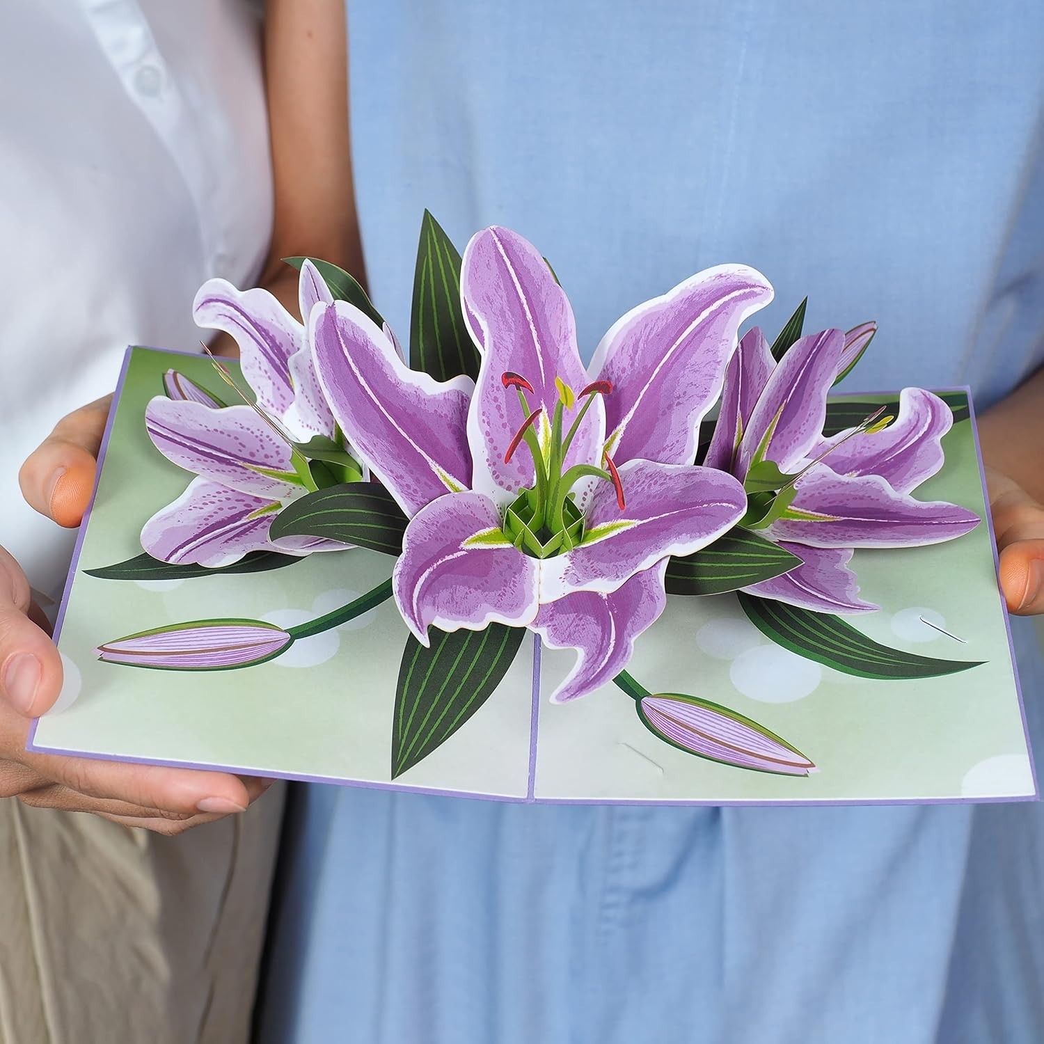 Exquisite 3D Purple Lilies Pop-Up Card for Valentine’s Day & All Occasions