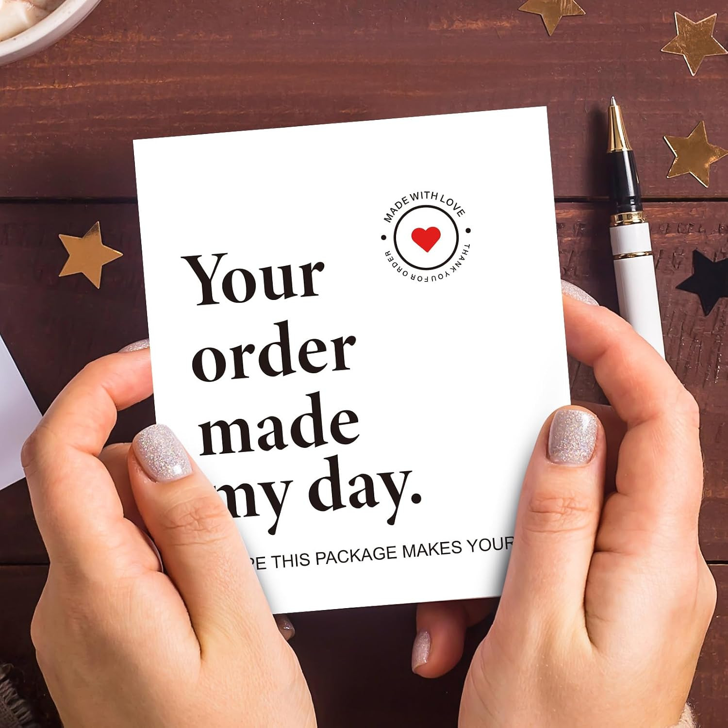 180pcs Thank You Cards for Small Business 3×3.5in Your Order Made My Day Card Cu