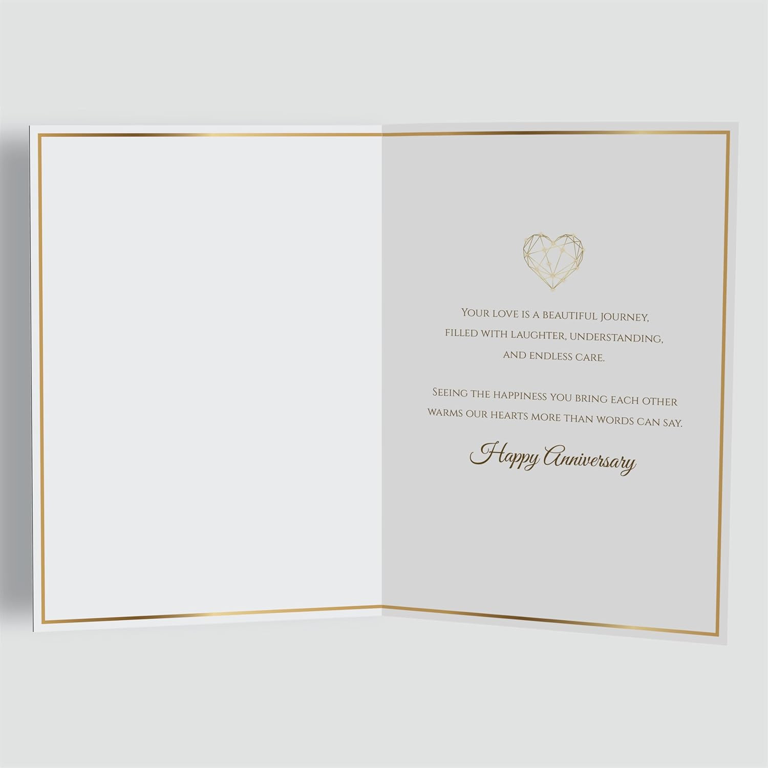Anniversary Card for Daughter and Son-In-Law – Gold Geometric Heart A5 Greeting