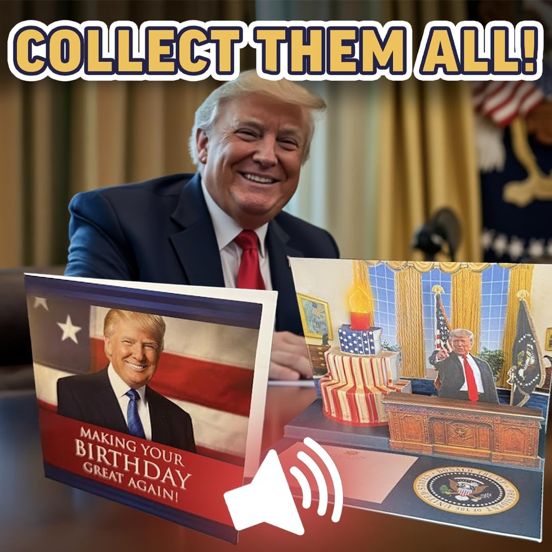 Donald Trump Talking Birthday Card with Sound — Funny Patriotic 1 Pack, Red