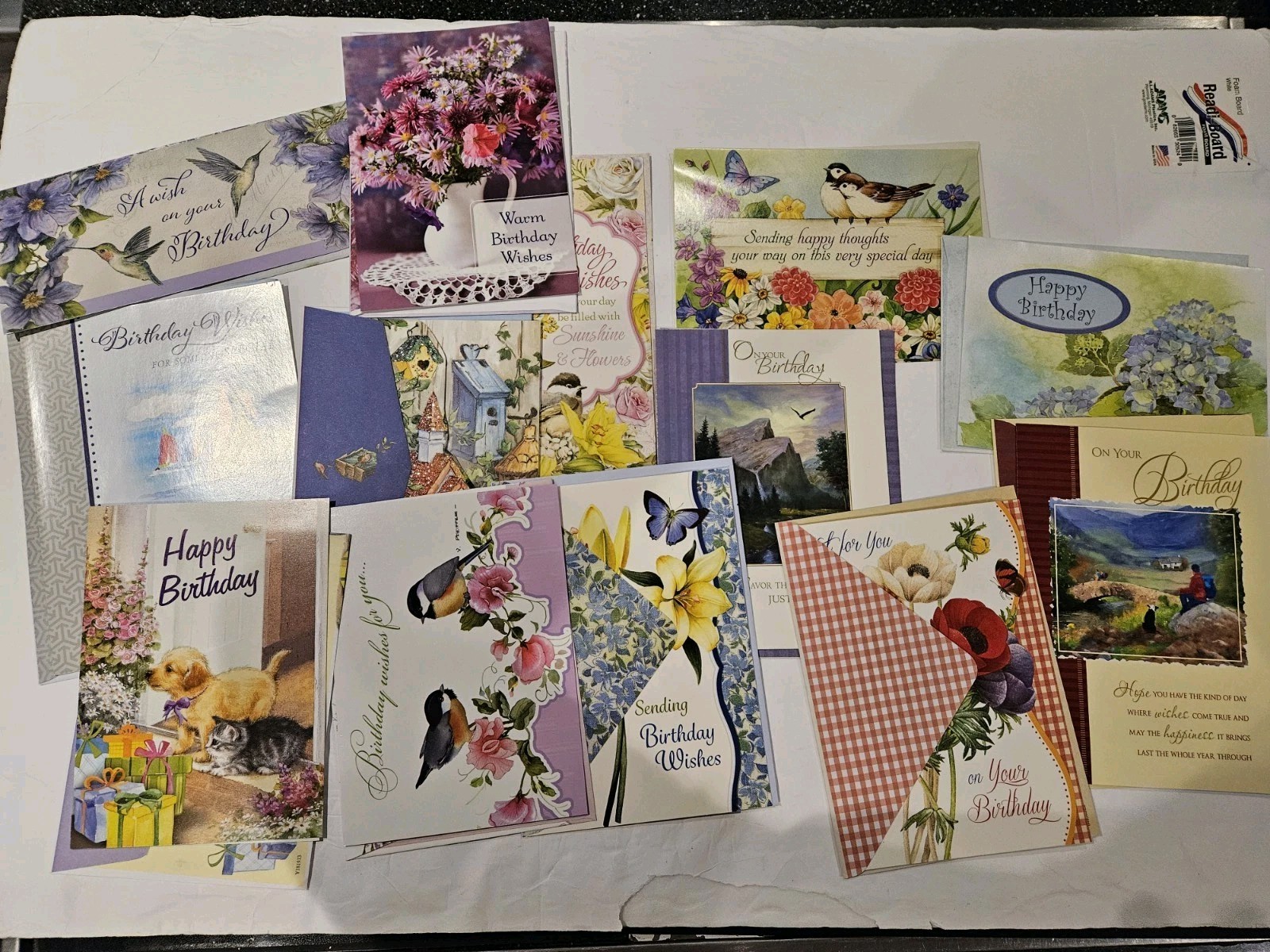 Various Birthday Greeting Cards Lot of 100 w/ Envelopes – Early 2000’s