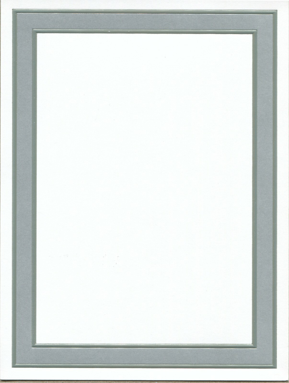 Gina B Silver embossed border on white invitation w/envelopes Box of 10