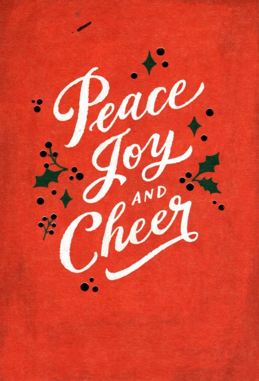 Merry Christmas Holly Berry Peace Joy Cheer This Season Greeting Card