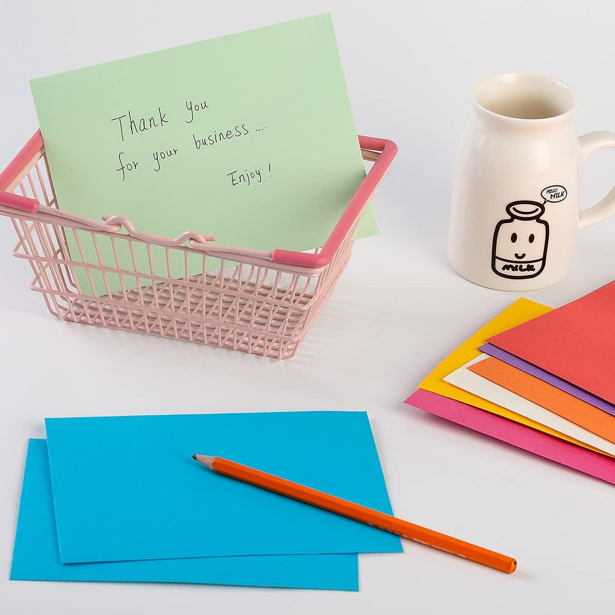 50 Pack A6 Envelopes with Stickers Multicolor, 6 1/2 X 4 3/4 Inches | 4X6 Envelo