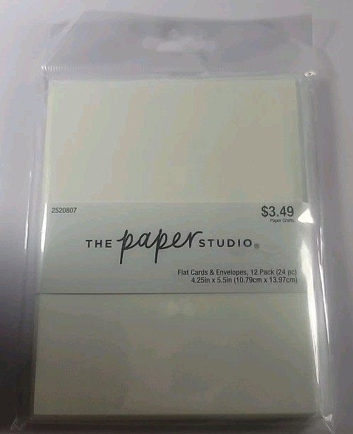 The Paper Studio Cards/ Envelopes 12 Pack Sets, Ivory 4.25″ x 5.5″ Set, New