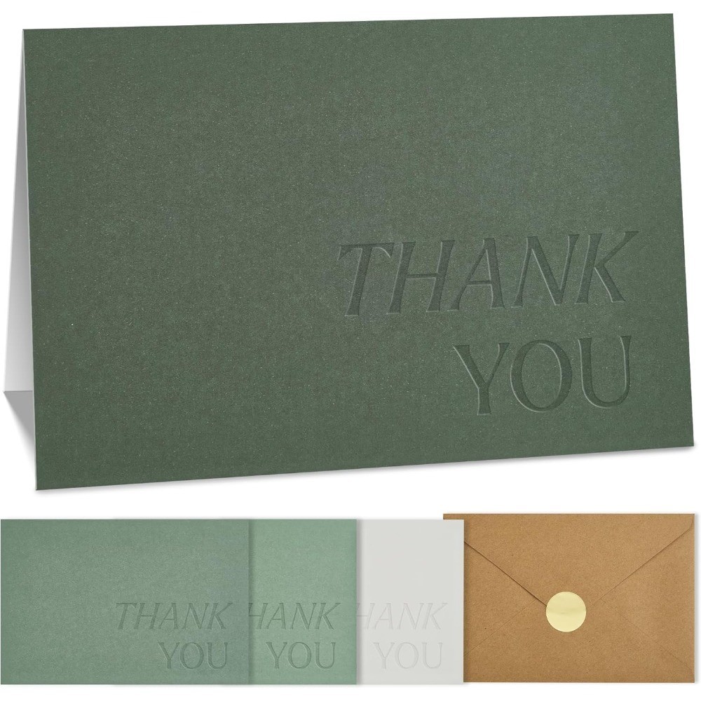 Elegant Blank Thank You Cards Set of 30 with Envelopes and Stickers for Weddings