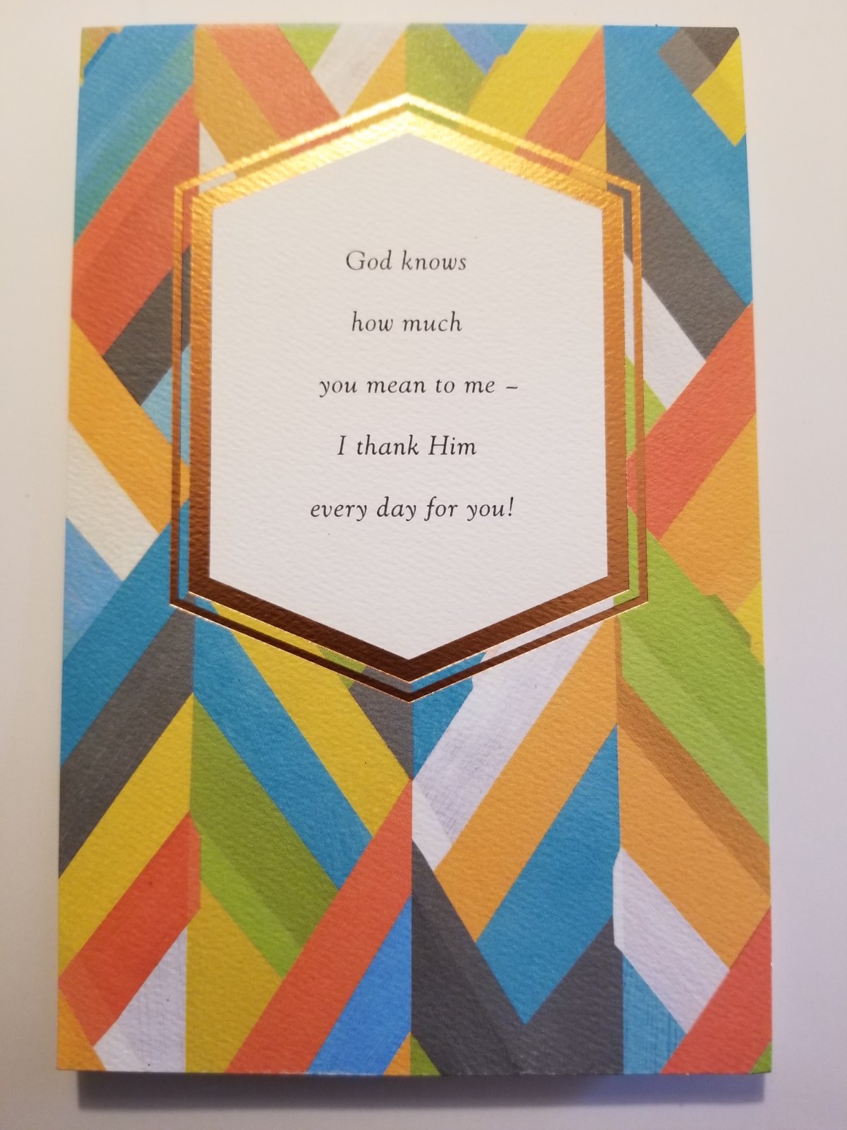 Religious Happy Birthday Greeting Card Unisex Multicolor Metallic Accents