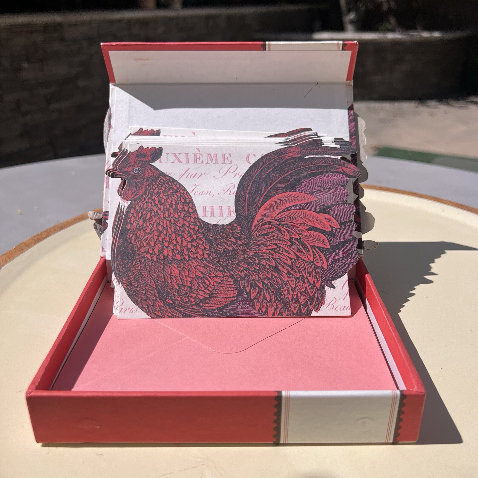 Anna Griffin 2011 Die Cut ROOSTER 12 Blank Note Cards & Envelopes