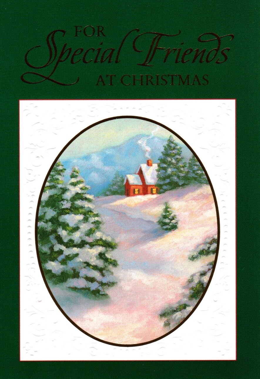 Merry Christmas Special Friends Red Cozy Home Cabin Theme Cards – Set of 8