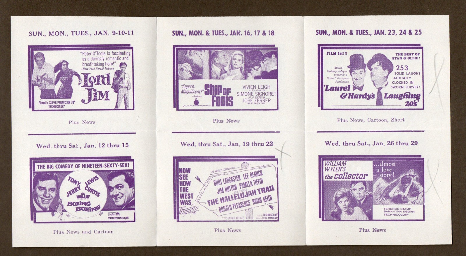 Regent Theater Handbill Flyer Advertisement, Vintage 1965, Laurel Hardy, J Lewis