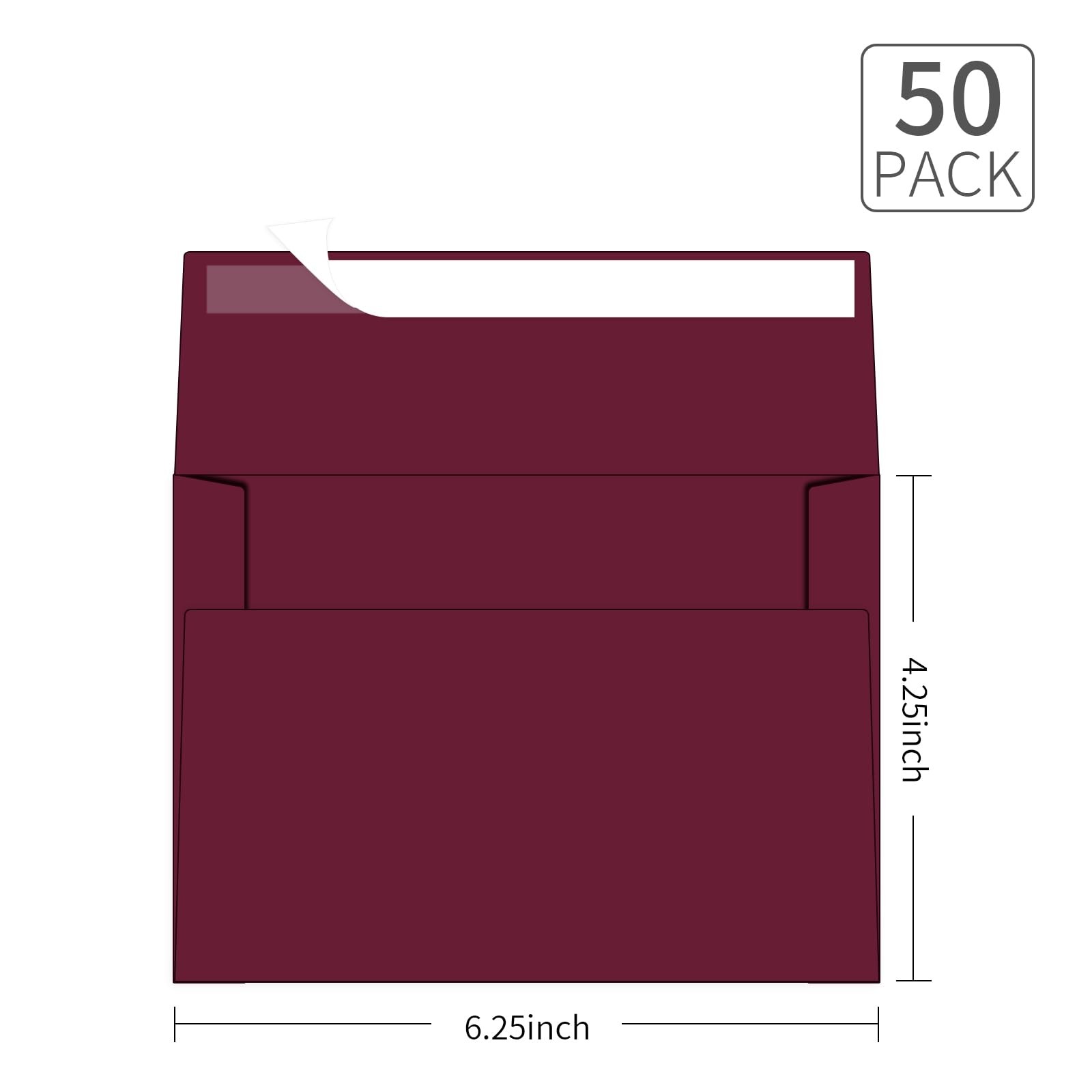 4×6 Envelopes For Invitation,A4 Envelope burgundy red,50 Pack 4X6 card Envelo…