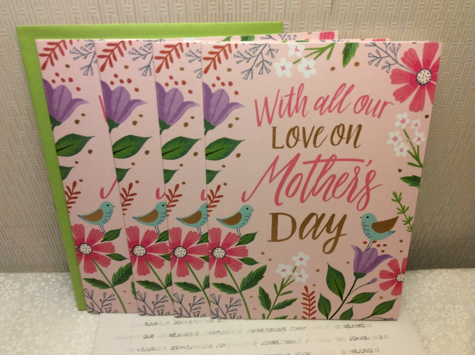 RSVP MOTHER’S DAY GREETING CARD New w/Envelope LOT OF 4 “With all our LOVE on..”