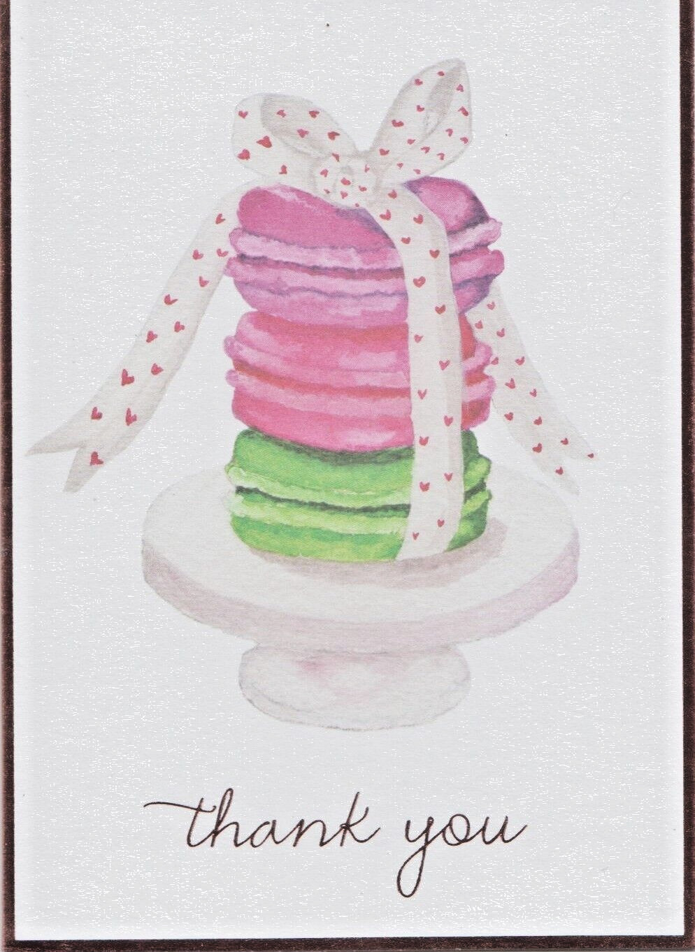 Thank You Pink Green Purple Donuts Red Heart Ribbons Blank Note Greeting Card