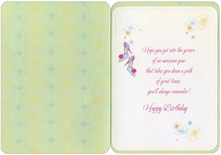 Pink and Blue Checkerboard Shoes with 3D Birthday Card for Teen Sister