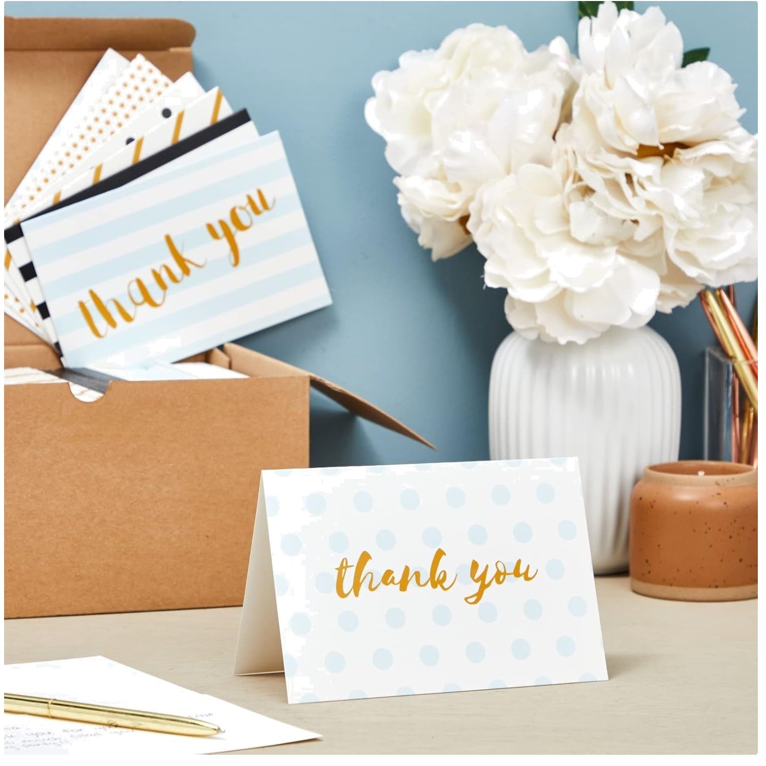 Stylish Thank You Cards Assortment – 144 Cards, Chic Design