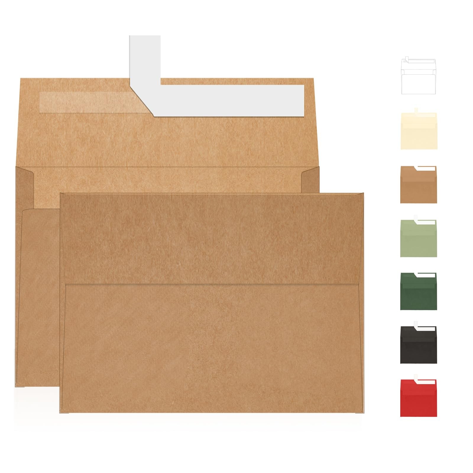 A7 Brown Kraft Envelopes Self Seal 100 Pack 120 GSM，Goefun Printable 5×7 Enve…