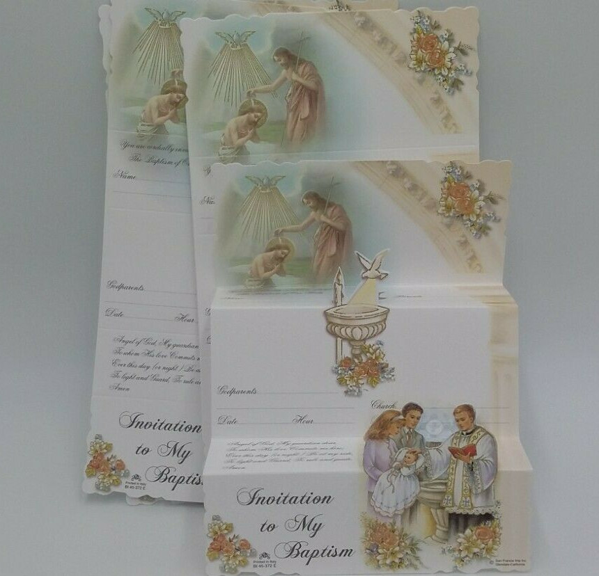 Baptism, Christening invitations, Party Favors, English, Invitaciones,Girl Boy