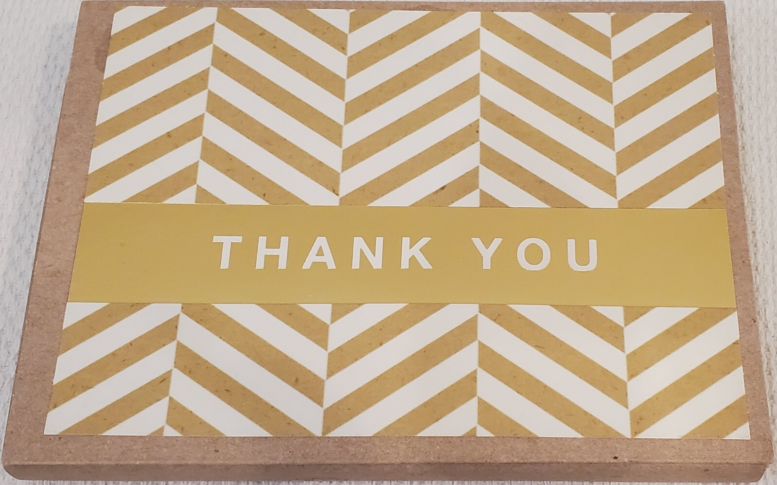 NEW Hallmark – Gold and White Chevron Thank You Note Cards (10 Cards/Envelopes) 