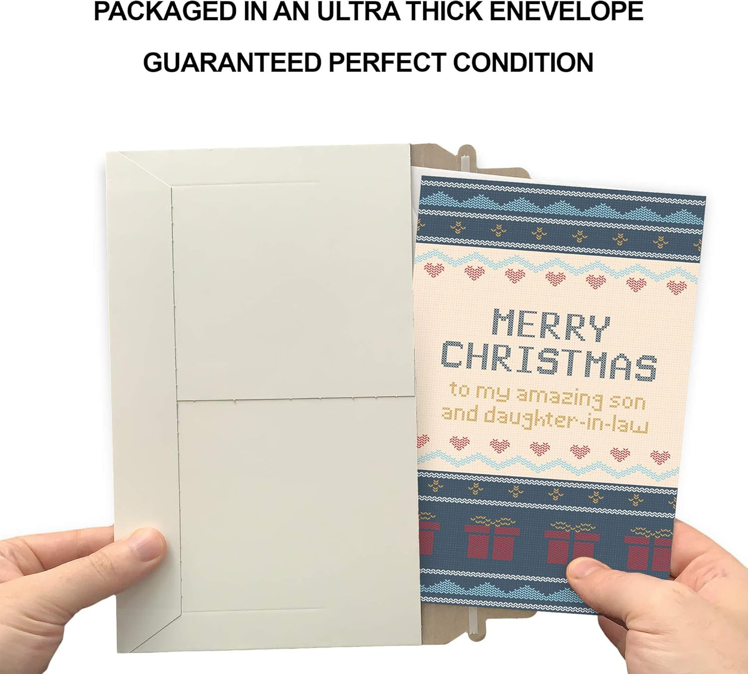 Greetings Christmas Card Son and Wife (Daughter in Law), Made in America, Eco-Fr