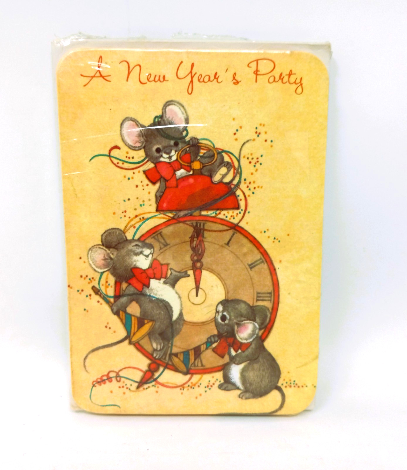 Pack of 8 Vintage Gibson New Year’s Party Invitations Celebrating Animals