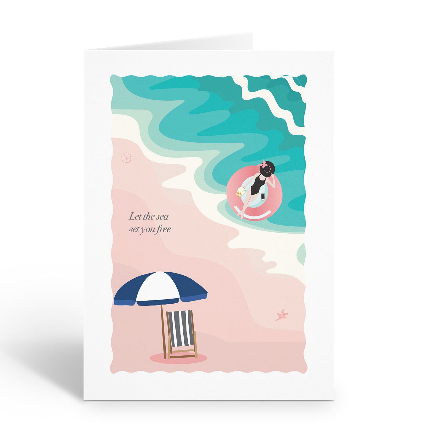 Relaxing Blank Beach Note Cards, 10 cards w/Envelopes – Size 4.25″ x 5.5″