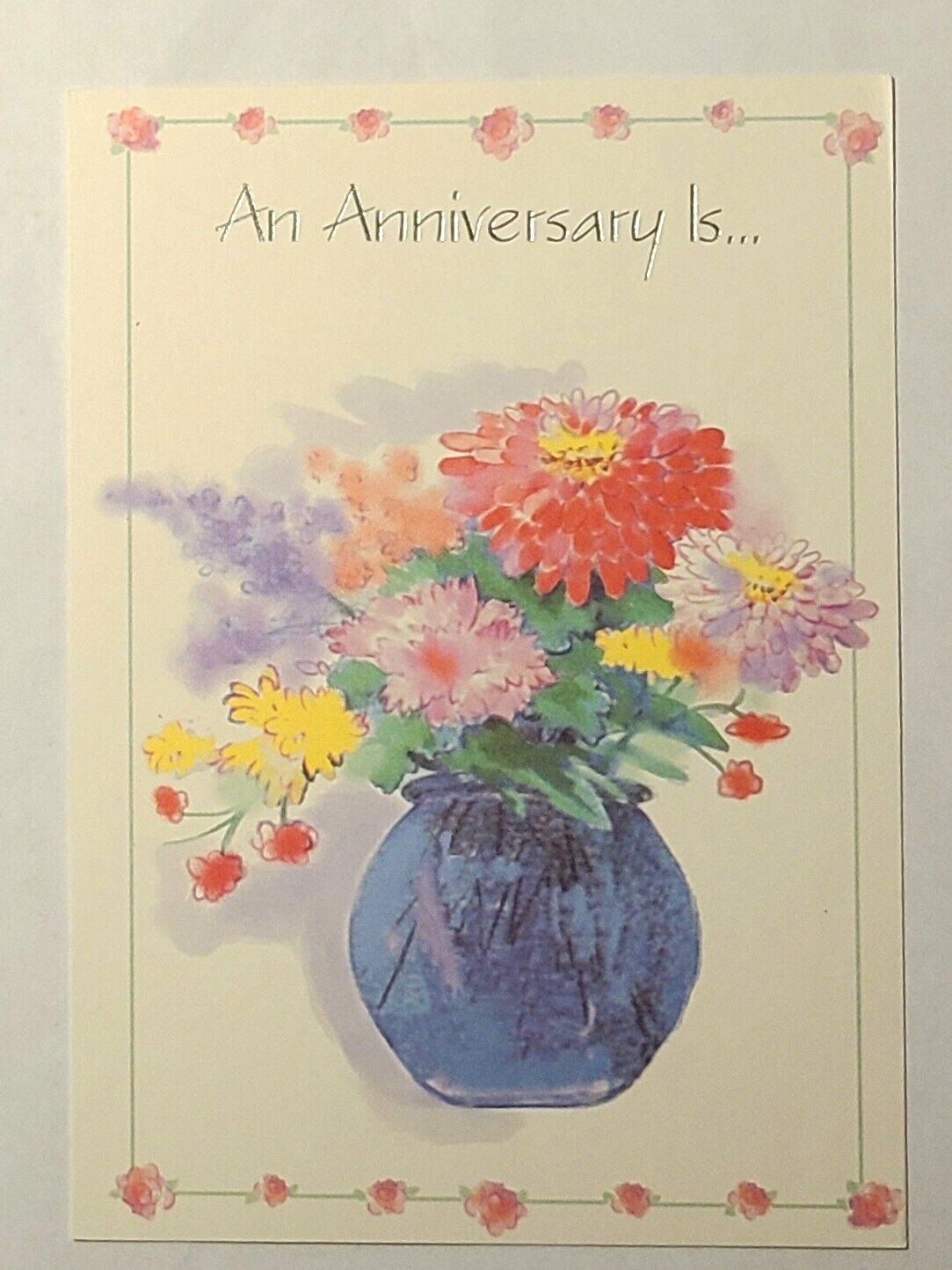 1 Anniversary Greeting Card/Envelope Flowers Happy Love Reflect Relive Share Cry