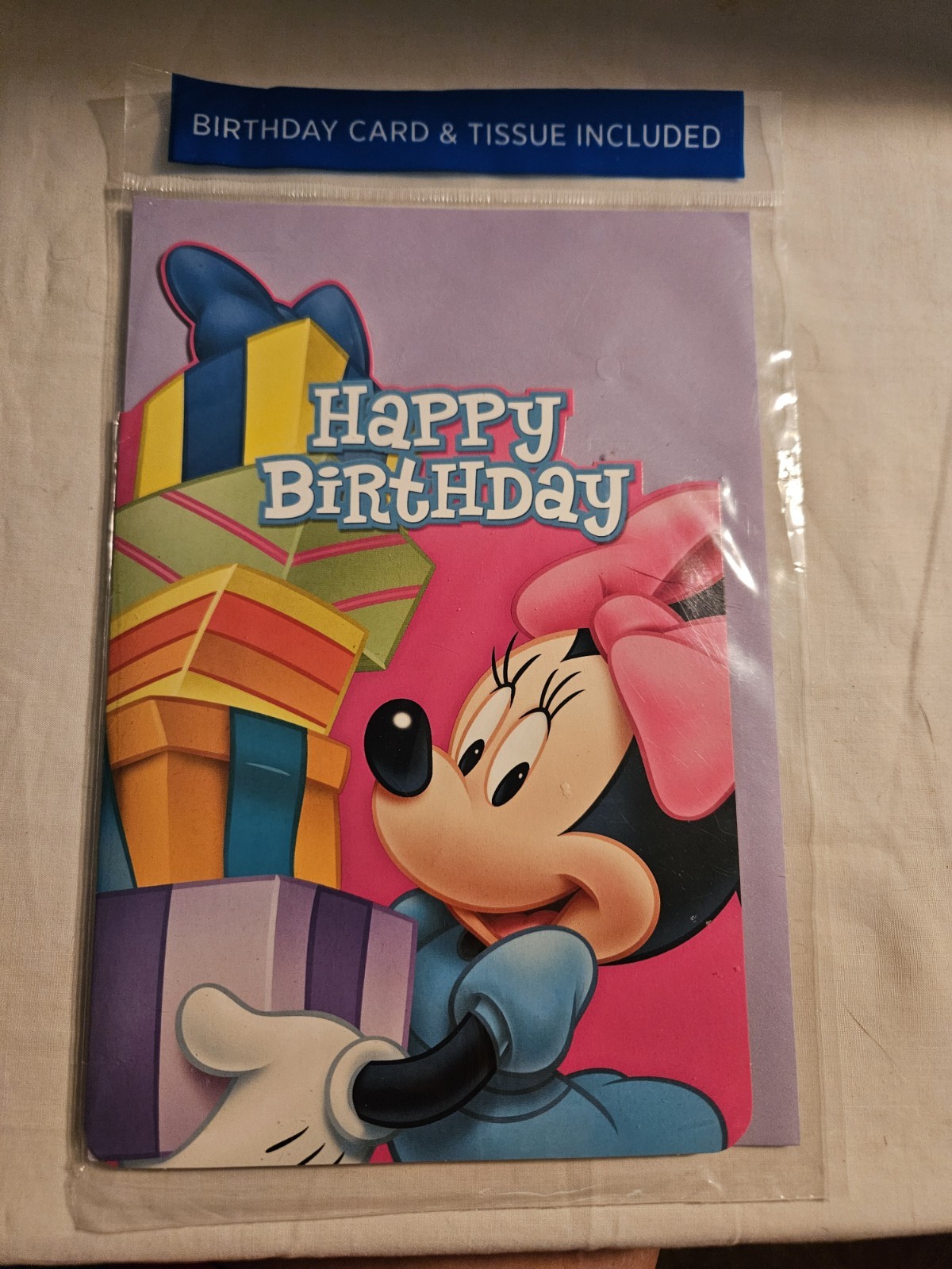 NEW Hallmark Expressions Disney Minnie Mouse Birthday Card w/Envelope & Tissue