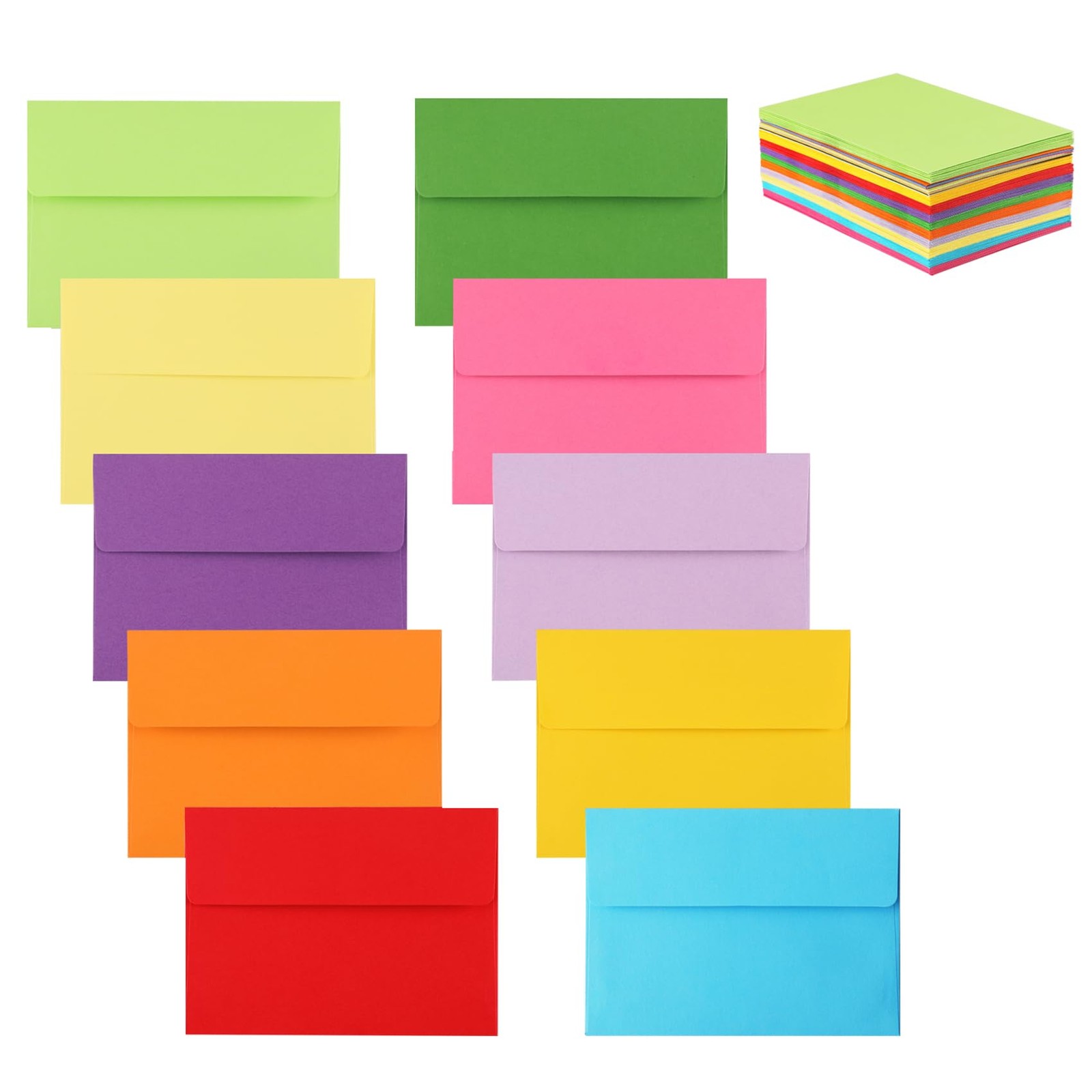 50 Pack A7 Invitation Envelopes 5.25 x 7 .25 For 5×7 Cards for Invitation Multic