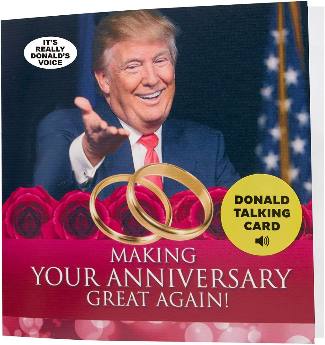 OUR FRIENDLY FOREST Talking Trump Anniversary Card – Authentic Voice