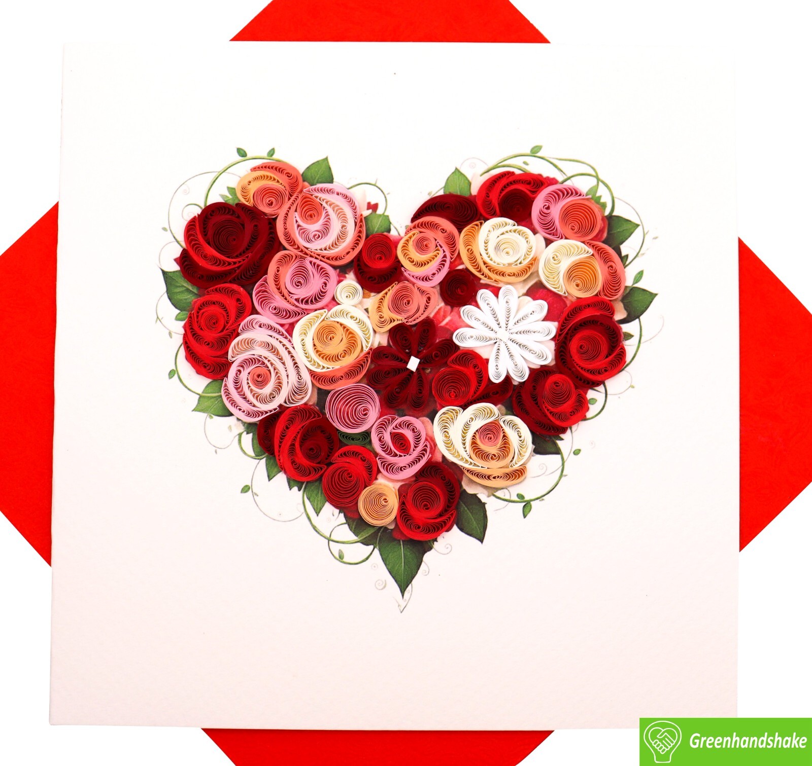 Blooming Heart Quilling Greeting Card – Unique Handmade Art.