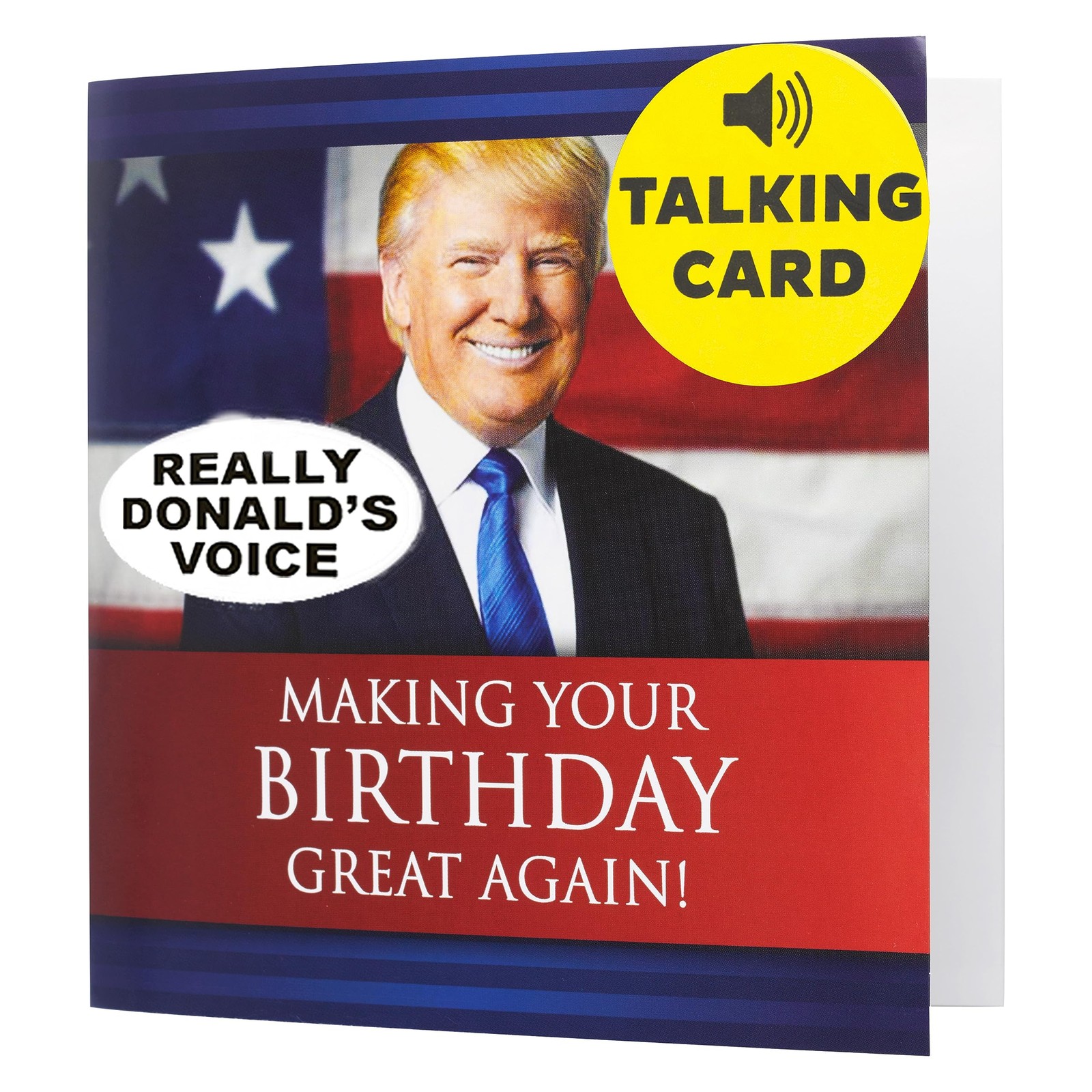 Donald Trump Talking Birthday Card with Sound — Funny Patriotic 1 Pack, Red
