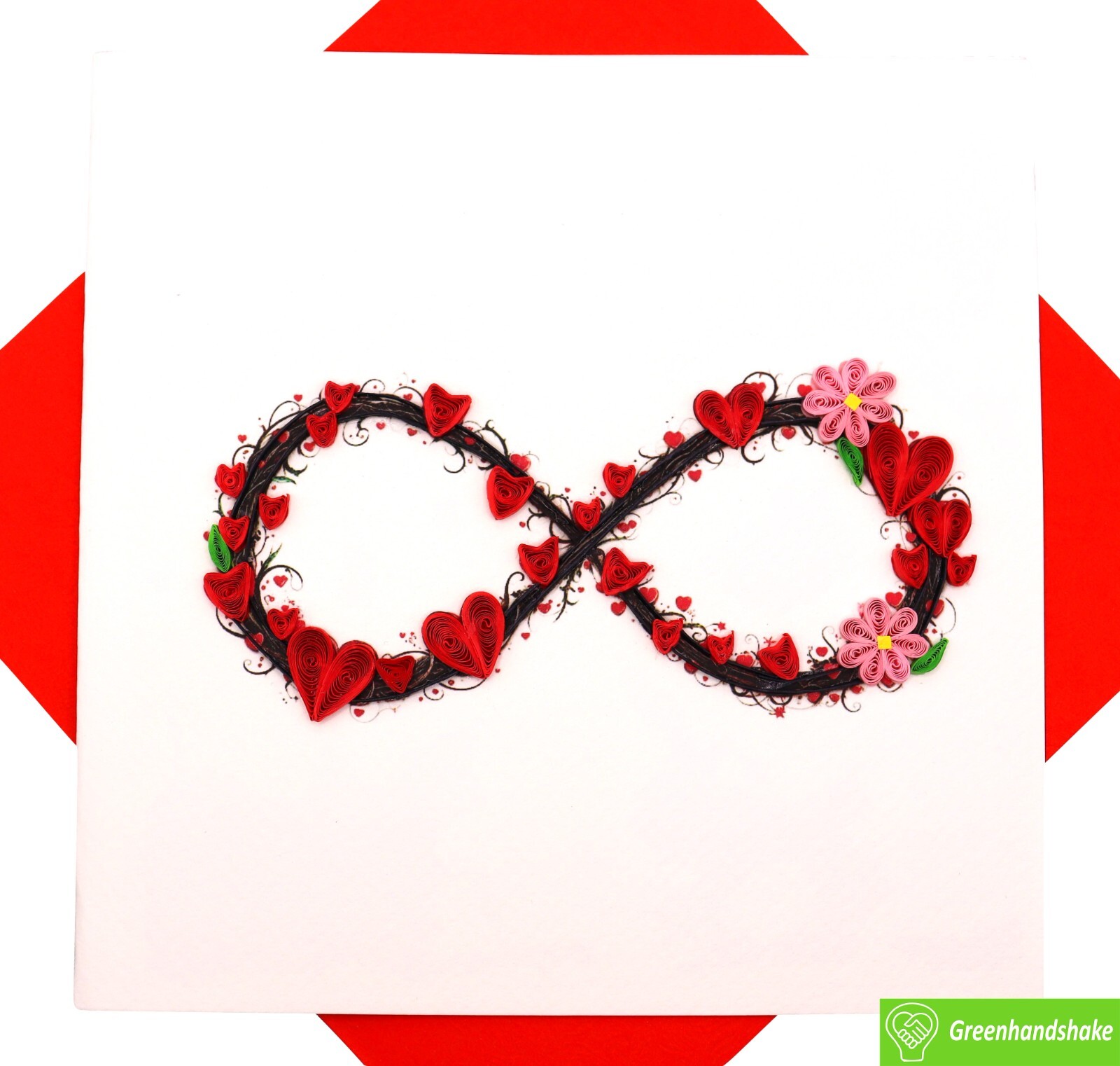 Infinity in My Heart Quilling Greeting Card – Unique Dedicated Handmade Art.
