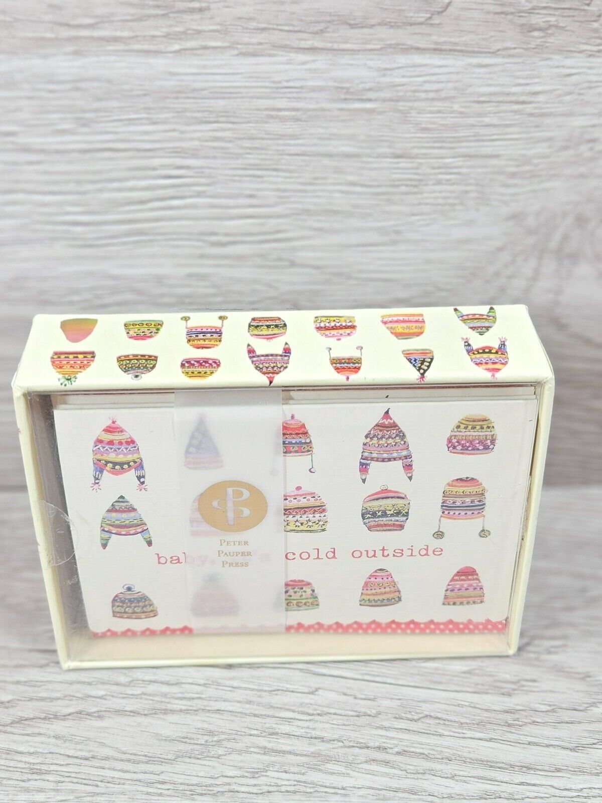 Warm Wishes Boxed Holiday 20 Cards Winter Baby Hat Greeting Card Collection Gift