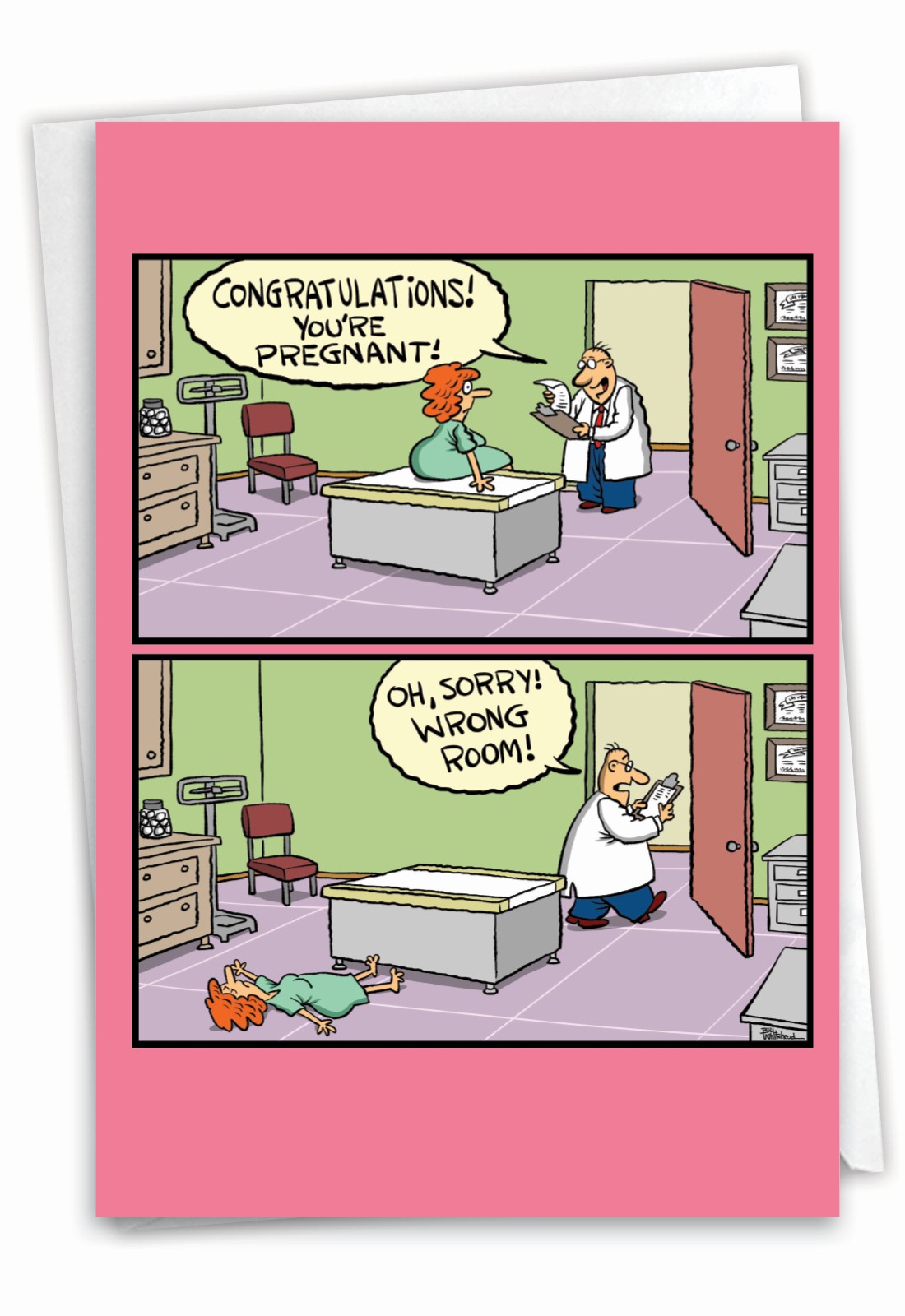 (1 Card) Wrong Room – Funny Birthday Greeting Card – NobleWorks C9590BDG
