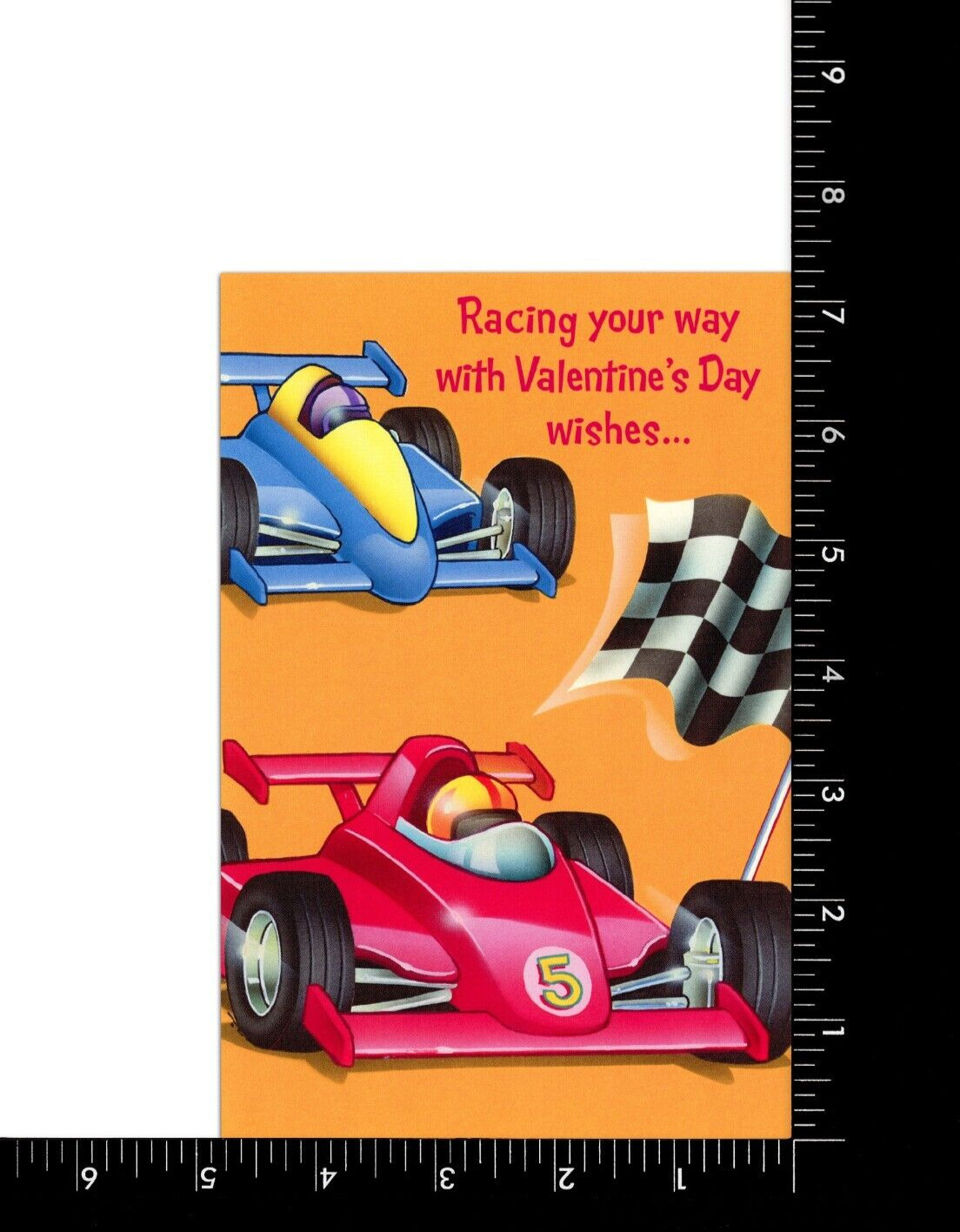 Fun VALENTINE’S DAY Card FOR KID BOY, Race Cars by American Greetings + Envelope