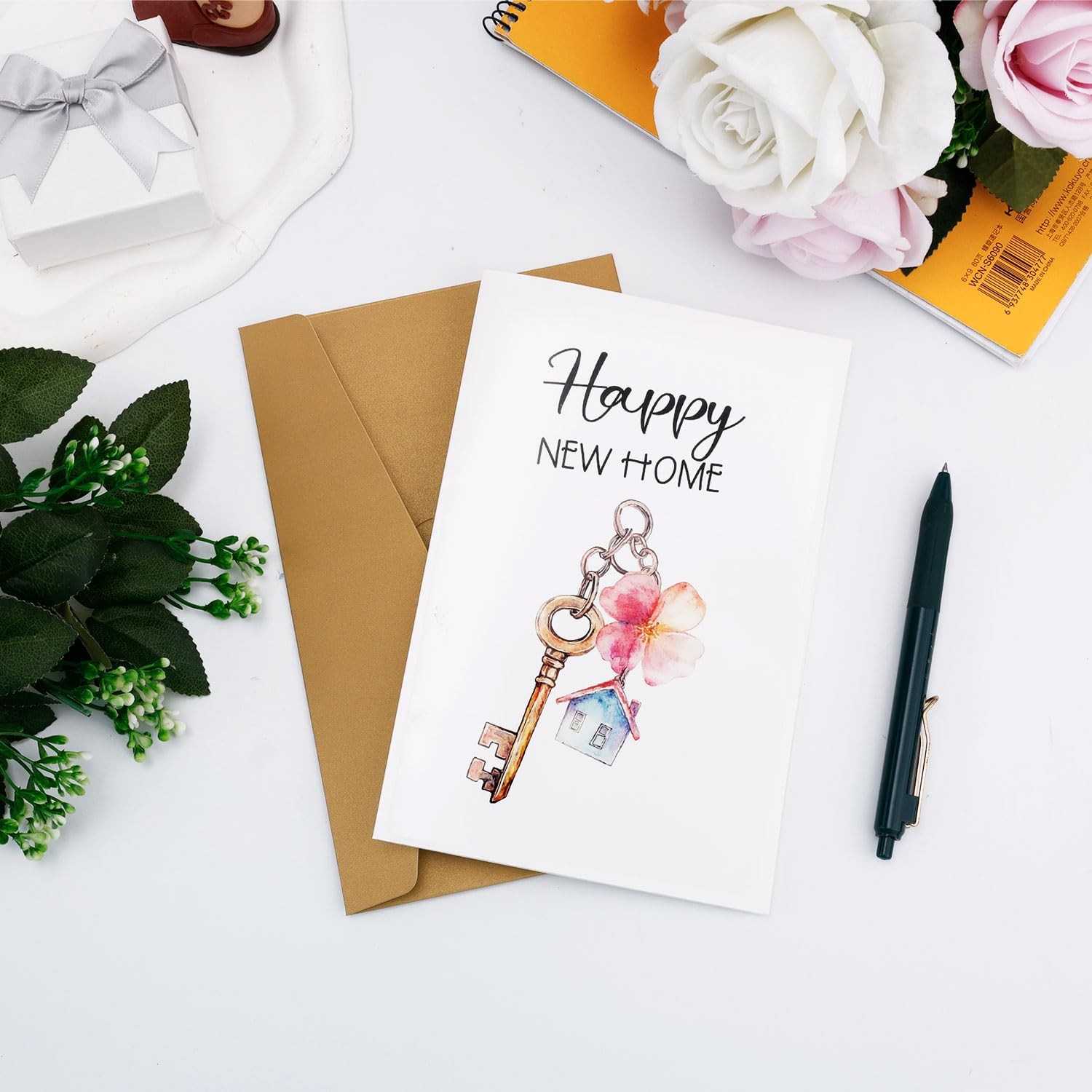 XIHIRCD New Home Card, Housewarming Greeting Card, Paper Material, 20.5×13.5cm