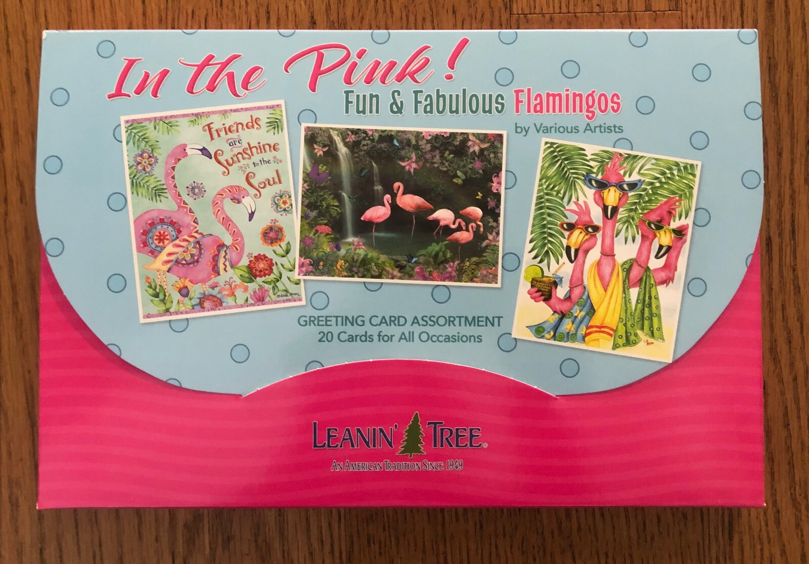 20 Leanin Tree Greeting Box Cards Set IN THE PINK, ALL FLAMINGOS, BIRDS,Tropical