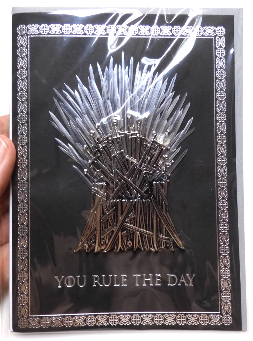 1 Papyrus Card High Quality Birthday House of the Dragon Iron Throne Swords