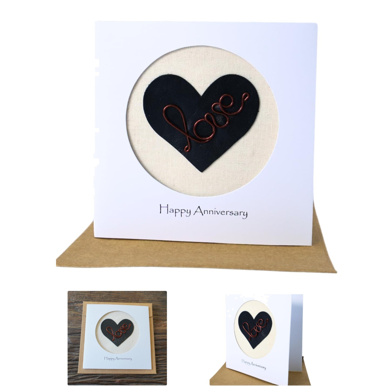 Artistic Bronze Copper Wire Anniversary Card – Celebrate Your 8th of Love