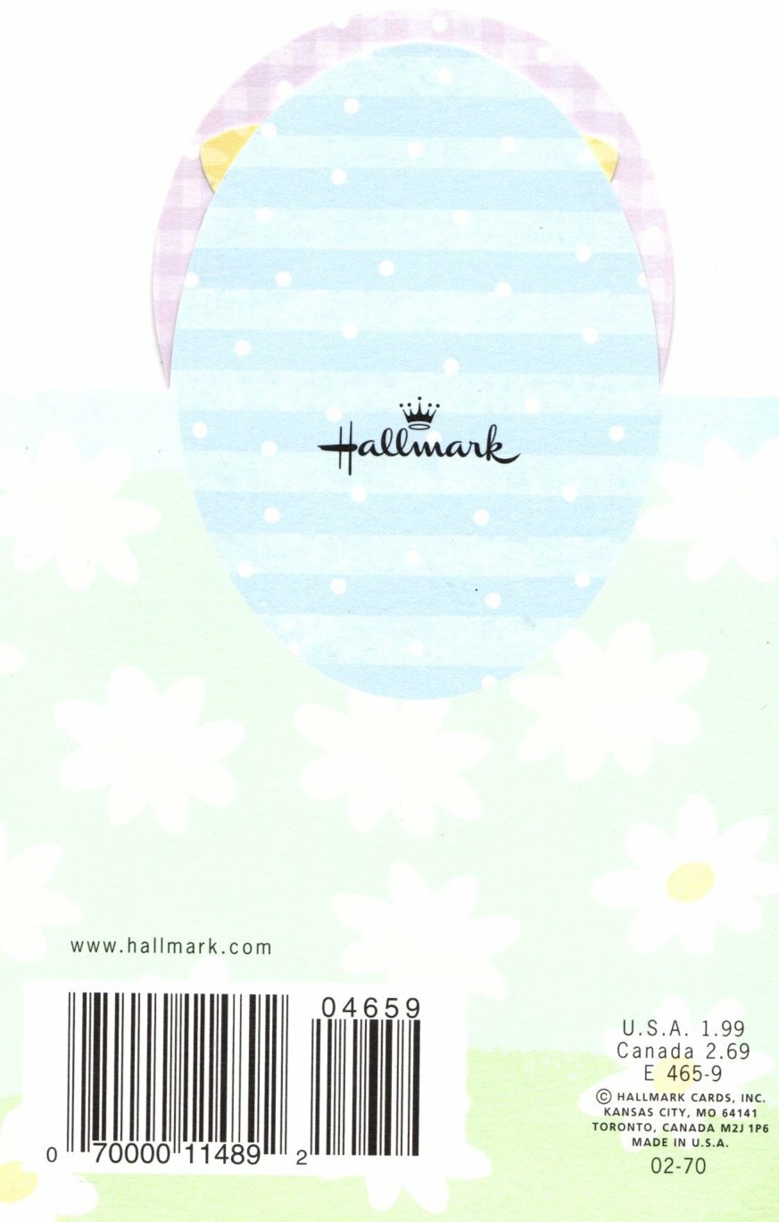 Happy Easter Bunny In A Basket Of Eggs Springtime Hallmark Greeting Card