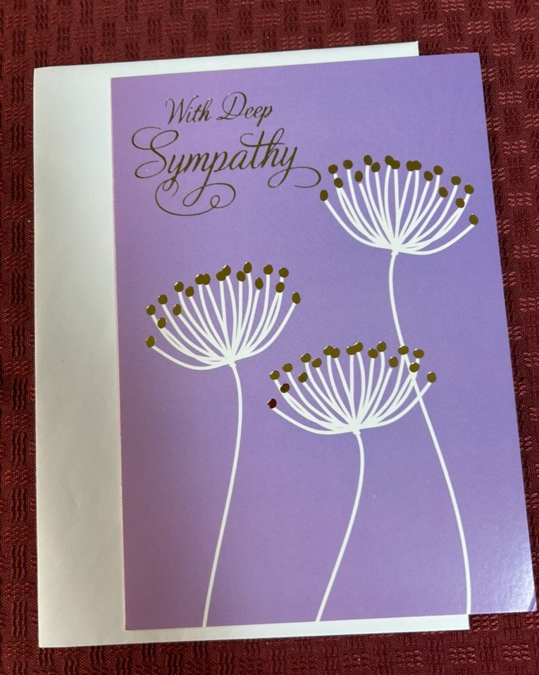 Sympathy Greeting Card with Envelope ~ With Deep Sympathy