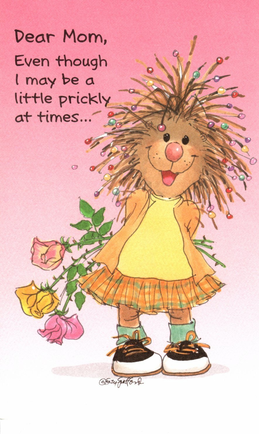 Suzy’s Zoo Mother’s Day Greeting Card – Rare – Prickly Porcupine Penelope