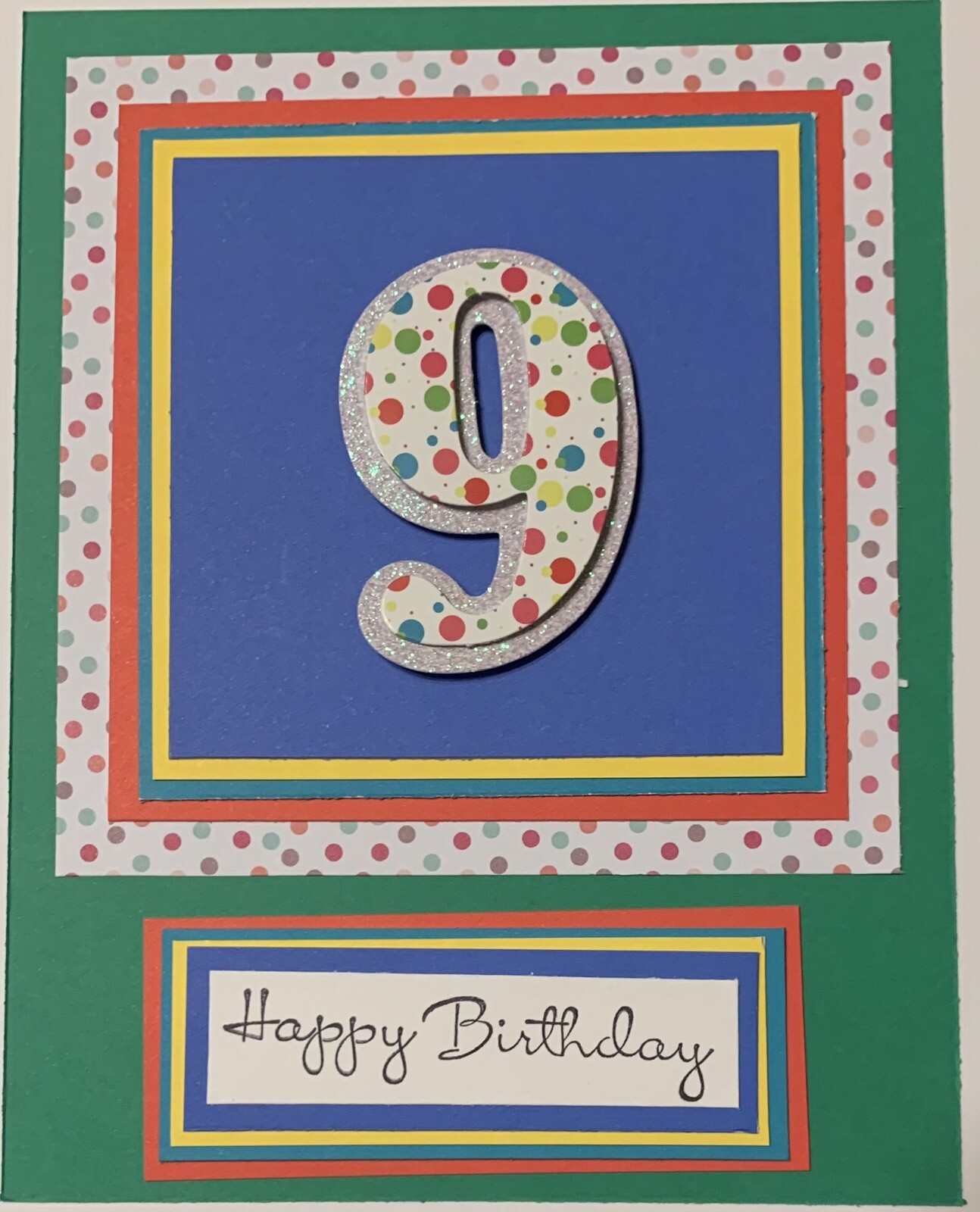 9th Birthday Card Handmade
