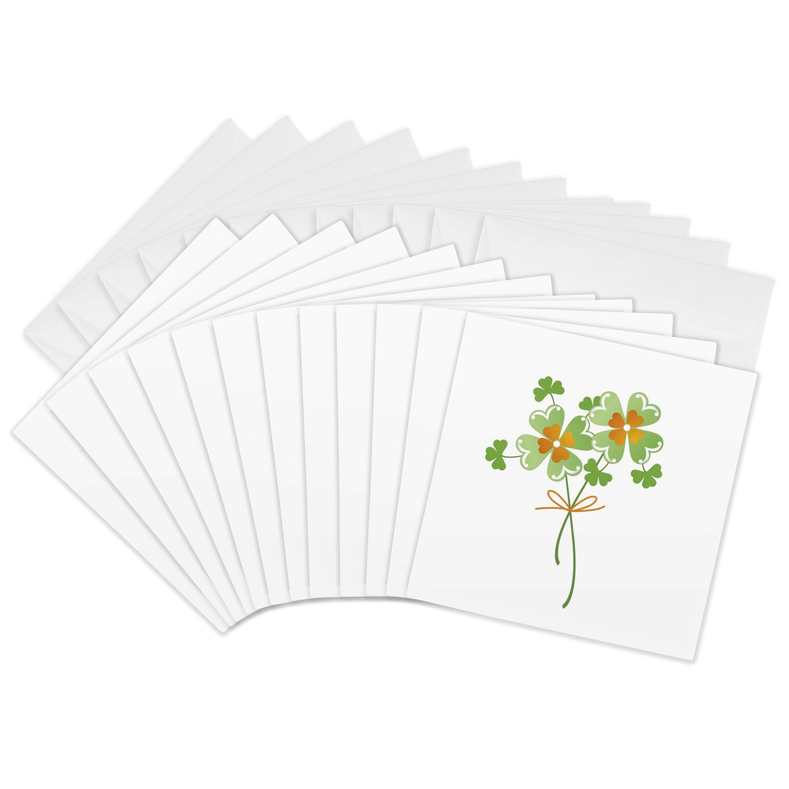 3dRose Bunch of Irish Clover – Greeting Cards, 6 x 6 inches, set of 12