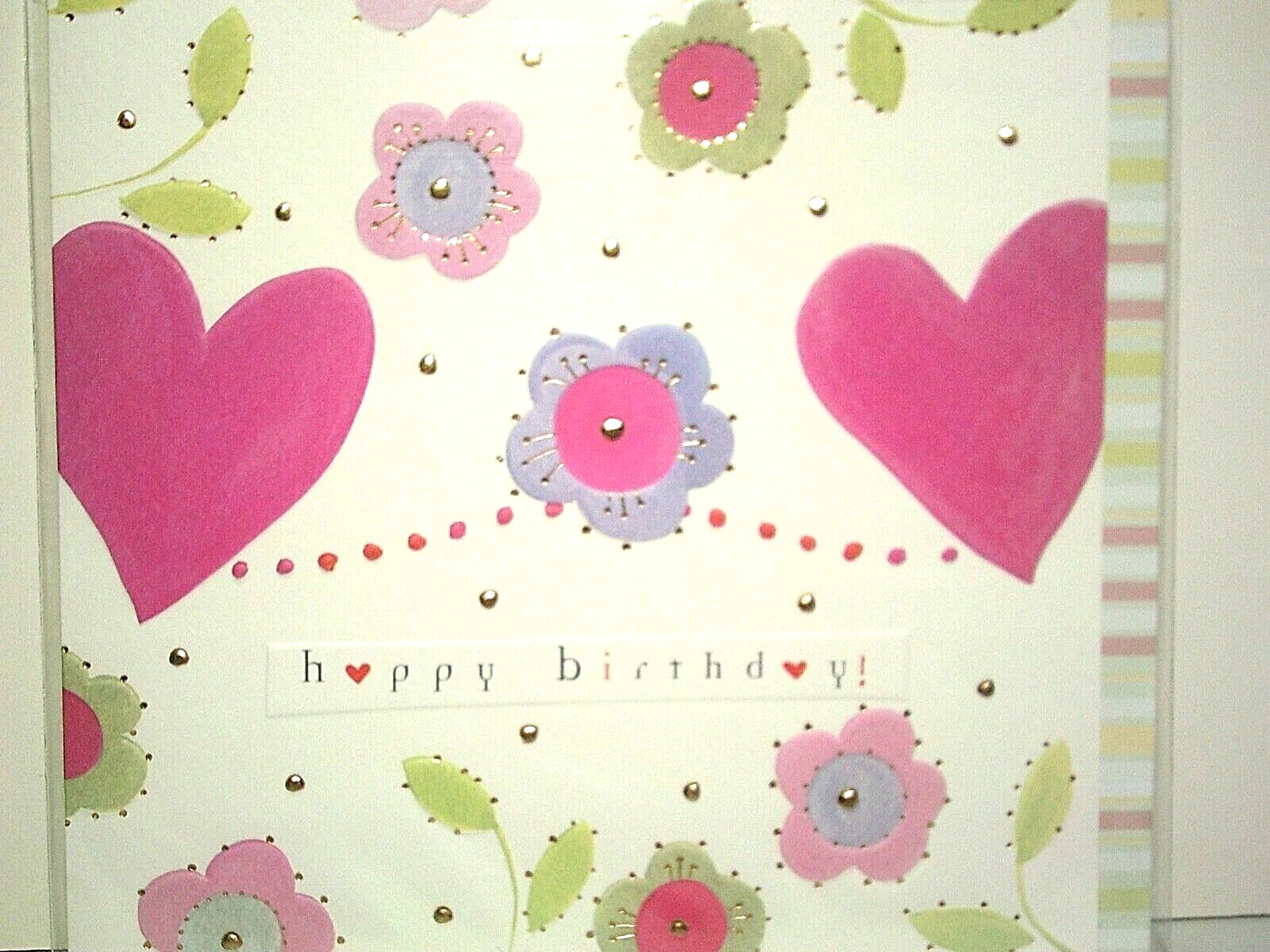 Papyrus RARE Turnowsky Birthday Card Older Design Pink Hearts Flowers HTF