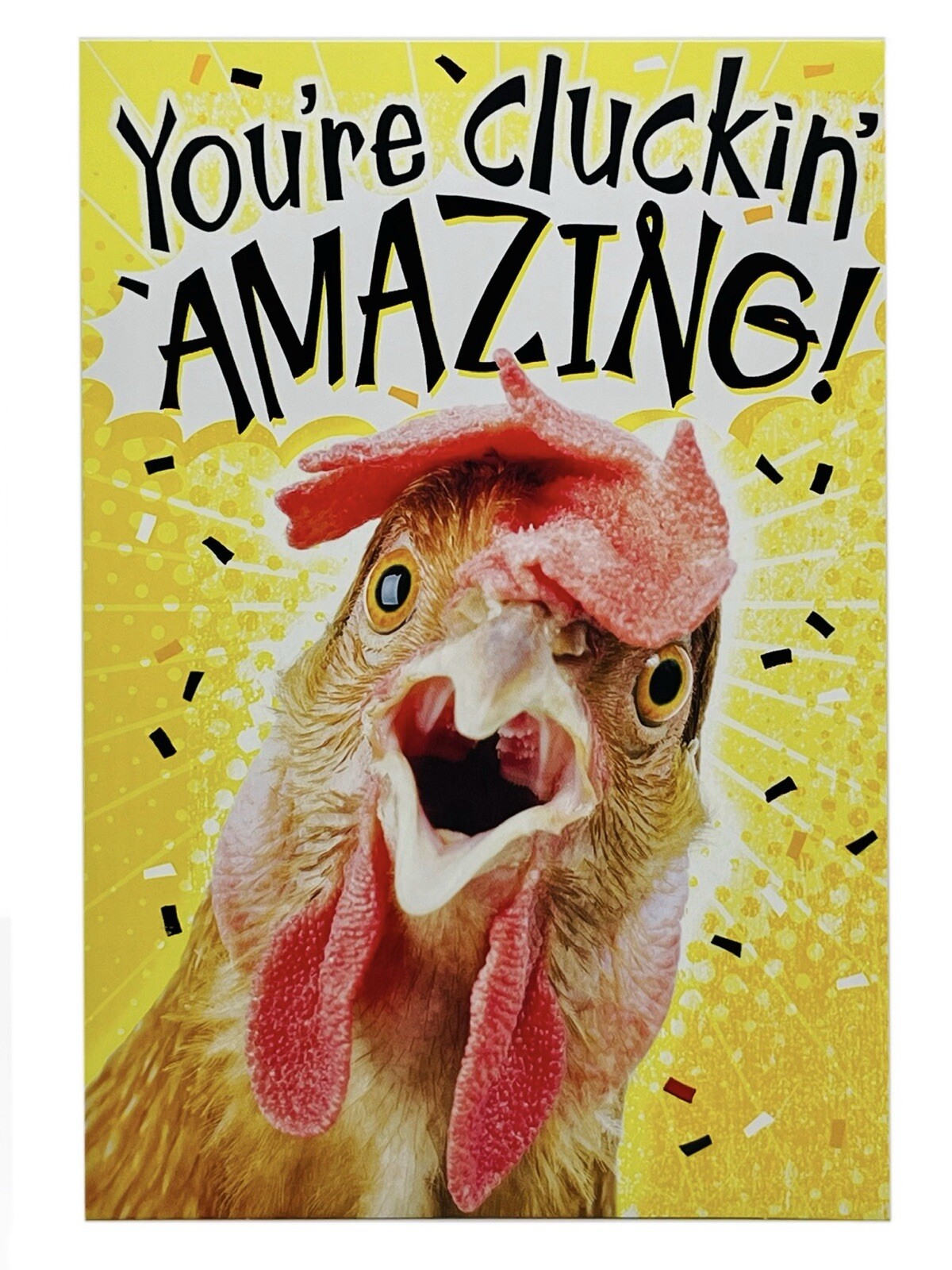 Congratulations Card Funny Chicken Metallic Foil Hallmark Expressions Card NEW