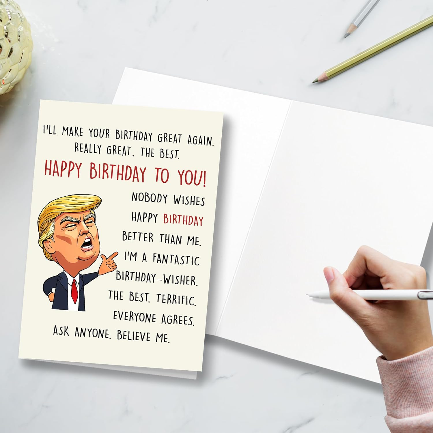 Funny Birthday Card, Trump Birthday Cards for Men | Women, Husband And Wife, Boy