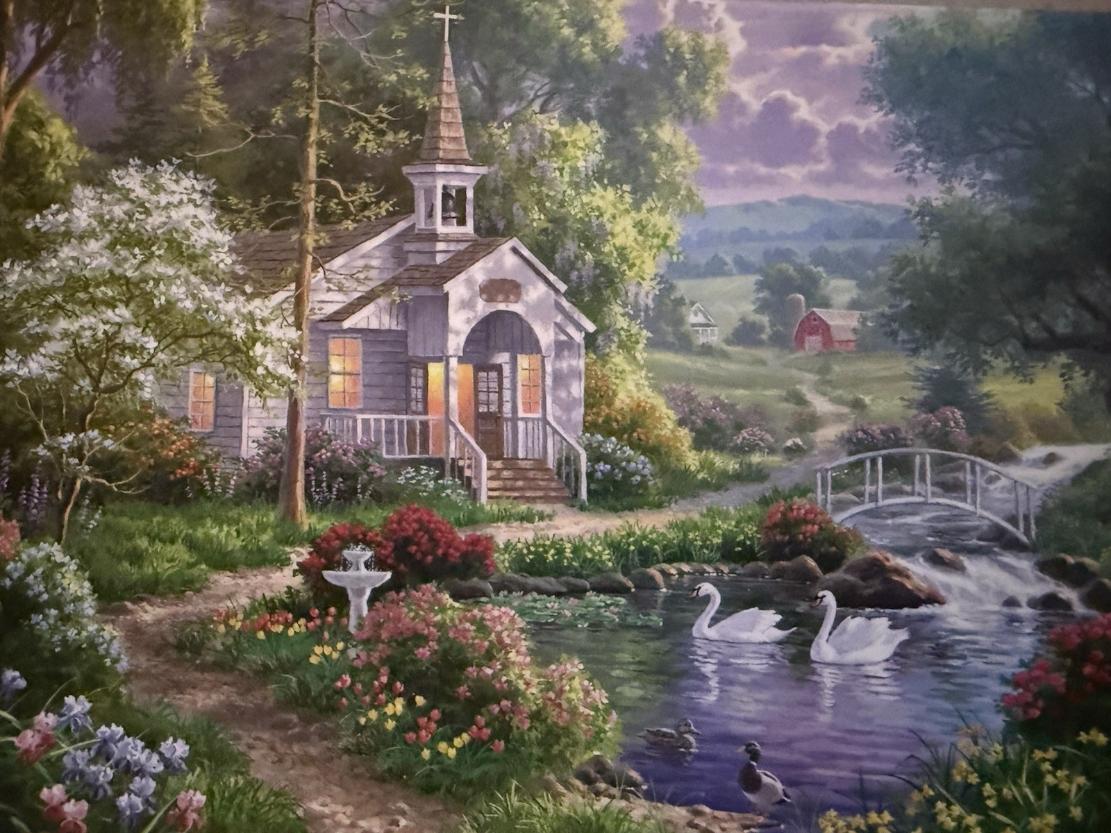 Thinking of You – Quaint church– Religious Theme – Psalm 37:4 – 4″ X 6″