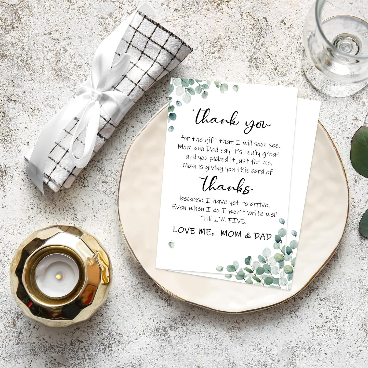 50 Set Baby Shower Thank You Cards with Envelopes Stickers Thank You Gifts for B