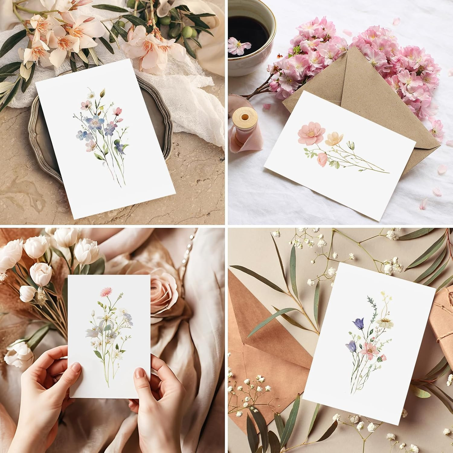 XXINMOH 100 PACK Blank Cards with Envelopes, Blank Greeting Cards 4X6, Beautiful
